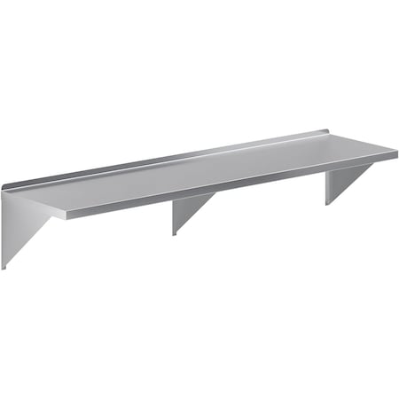 Amgood 18 in. x 72 in. Stainless Steel Wall Shelf With Squared Edge AMG WS-SQ-1872